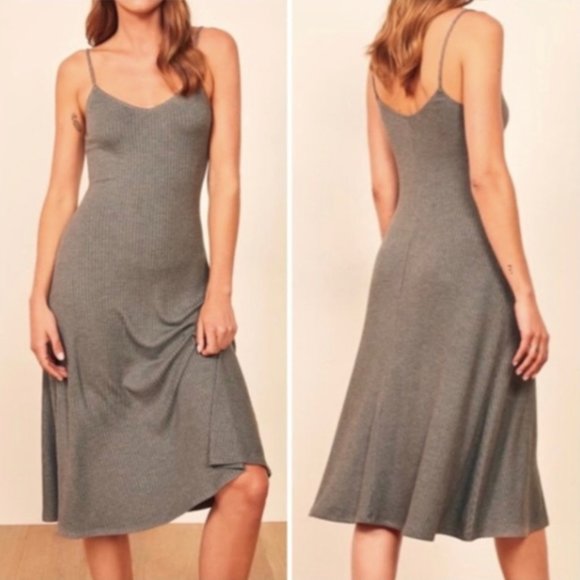 Reformation Dresses & Skirts - Reformation Heathered Gray Ribbed Shell Dress lg